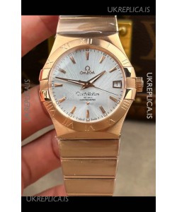 Omega Constellation 38MM Rose Gold Steel Dial Super Clone Watch 