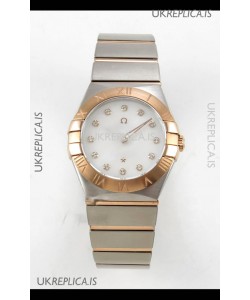 Omega Constellation 28MM Two Tone Rose Gold Pearl Dial QUARTZ Super Clone Watch 