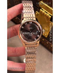 Omega De-Ville Rose Gold Brown Roman Dial 41MM Super Clone Watch 