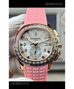 Patek Philippe Aquanaut 7968 Rose Gold Pink Strap Super Clone Watch 