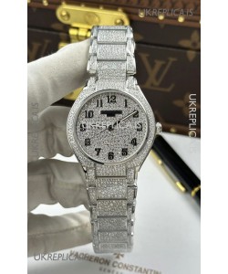 Patek Philippe Twenty-4 Diamonds Paved Stainless Steel Super Clone Watch 