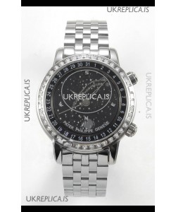 Patek Philippe Grand Complications 6102 Black Dial Steel Strap Super Clone Watch 