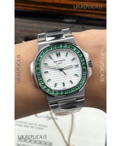 Patek Philippe Nautilus 5723 White Dial Green Rubies Super Clone Watch 
