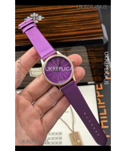 Patek Philippe Calatrava 4997 Rose Gold Purple Dial Super Clone Watch 