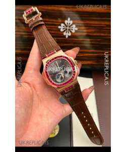 Patek Philippe Nautilus 5712 Rose Gold Red Rubies Super Clone Watch 