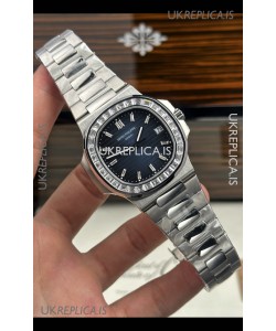 Patek Philippe Nautilus 5723 Blue Dial White Sapphires Super Clone Watch 