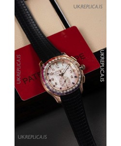 Patek Philippe Aquanaut 7968 Rose Gold Black Strap Super Clone Watch 