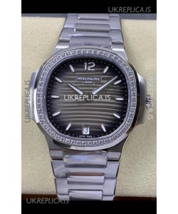 Patek Philippe Nautilus 7118 35MM Grey Dial Diamonds Super Clone Watch 