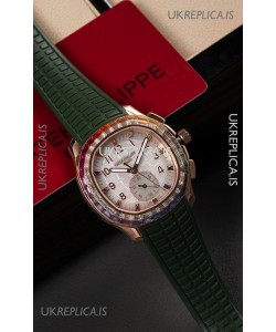 Patek Philippe Aquanaut 7968 Rose Gold Green Strap Super Clone Watch 