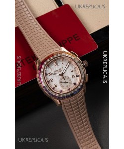 Patek Philippe Aquanaut 7968 Rose Gold Brown Strap Super Clone Watch 