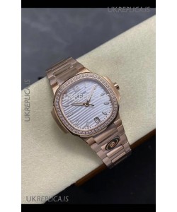 Patek Philippe Nautilus 7118 35MM Rose Gold Steel Dial Super Clone Watch 