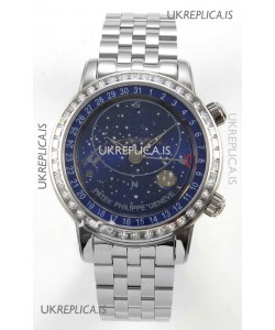 Patek Philippe Grand Complications 6102 Blue Dial Steel Strap Super Clone Watch 