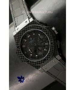 Hublot Swiss Replica Watch in Black Fibre Carbon Dial