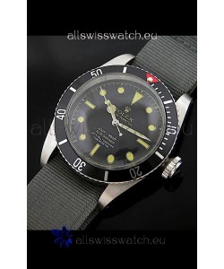 Rolex Submariner Swiss Replica Watch in Domed Crystal Green Nylon Strap