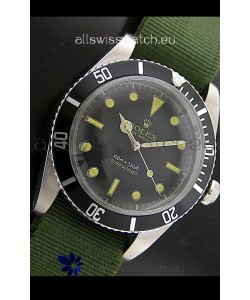 Rolex Submariner Swiss Replica Watch in Domed Crystal Green Nylon Strap