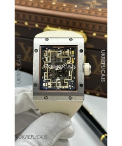 Richard Mille 16-02 Titanium Extra-Flat White Rubber Super Clone Watch 