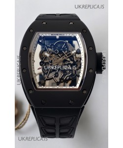 Richard Mille RM055 FREE SPRUNG MVMNT Black Ceramic White Inner Bezel Super Clone Watch 