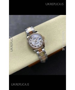 Rolex Super Clone Datejust 31MM White Dial Rose Gold Oyster Super Clone Watch 