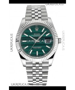 Rolex Datejust Cal.3235 Movement Green Striped Dial 41MM Super Clone Watch 