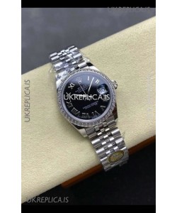 Rolex Super Clone Datejust 31MM Black Roman Dial Jubilee Super Clone Watch