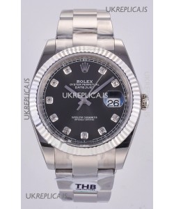 Datejust Super Clone 126334 Grey Diamonds Dial 41MM FREE SPRUNG MVMNT 3235 Watch 