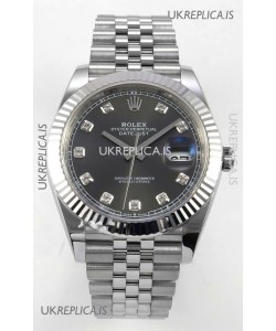 Datejust Super Clone 126334 Grey Diamonds Dial 41MM FREE SPRUNG MVMNT 3235 Watch 