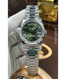 Rolex Day Date 228236 Stainless Steel Green Roman Dial Super Clone Watch 