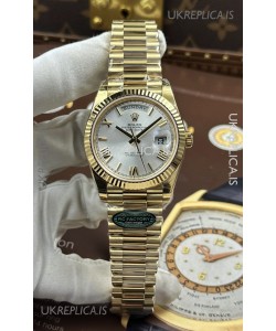 Rolex Day Date 228238 Yellow Gold Steel Roman Dial Super Clone Watch 