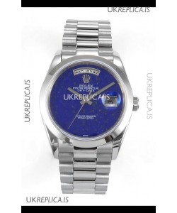 Rolex Day Date Stainless Steel Blue Lapis Dial 36MM Swiss Replica Watch 