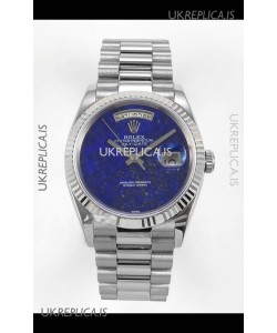 Rolex Day Date Stainless Steel Blue Lapis Dial 36MM Swiss Replica Watch 