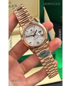 Rolex Day Date 228236 Rose Gold Steel Roman Dial Super Clone Watch 