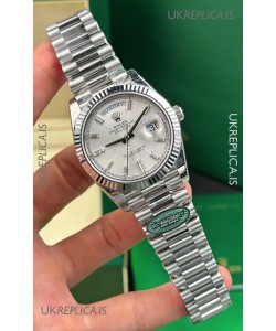 Rolex Day Date 228236 Stainless Steel Sunburst Crystal Dial Super Clone Watch 