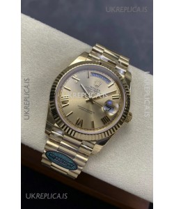 Rolex Day Date 228238 Yellow Gold in Gold Roman Dial Super Clone Watch 