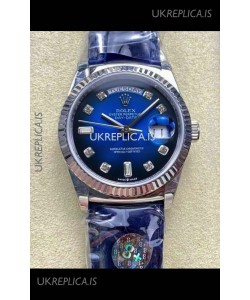 Rolex Day Date 128236 Stainless Steel Blue Ombre Diamonds Dial Super Clone Watch 