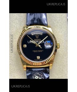 Rolex Day Date 128238 Yellow Gold Black Dial Super Clone Watch 