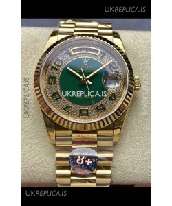 Rolex Day Date 118238 Yellow Gold Diamonds Dial Super Clone Watch 