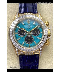Rolex Daytona 126518LN Yellow Gold Turquoise Dial FREE SPRUNG MVMT Super Clone Watch 