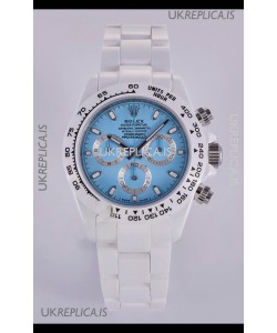 Rolex Daytona AET White Ceramic Blue Dial 4130 Movment Super Clone Watch 