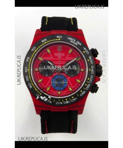 Rolex Daytona DiW Iron Man Red Carbon Super Clone Watch 