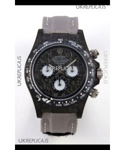 Rolex Daytona DiW Black Carbon Arabic Numerals Super Clone Watch 