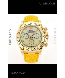 Rolex Daytona 116568 Yellow Gold 4801 Movement Yellow Dial Super Clone Watch 