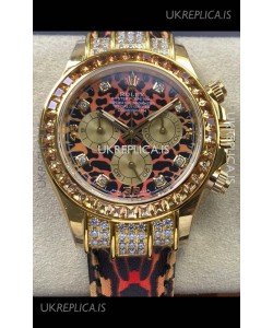 Rolex Daytona 116598 Leopard Yellow Gold Super Clone Watch 