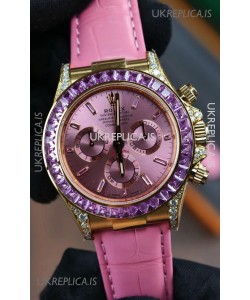 Rolex Daytona 126538TRO Yellow Gold Pink Dial Super Clone Watch 
