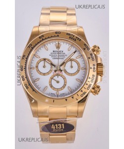 Rolex Daytona 126508 Yellow Gold White Dial FREE SPRUNG MVMT Super Clone Watch 