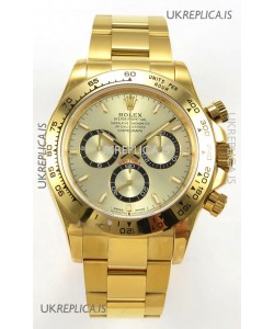 Rolex Daytona 126508 Yellow Gold Dial FREE SPRUNG MVMT Super Clone Watch 