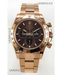 Rolex Daytona 126505 Rose Gold Brown Dial FREE SPRUNG MVMT Super Clone Watch 