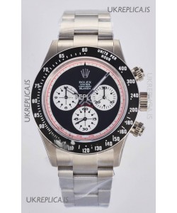 Rolex Daytona Paul Newman Blaken Black Dial Custom Modded 4130 Mvnt Swiss Replica
