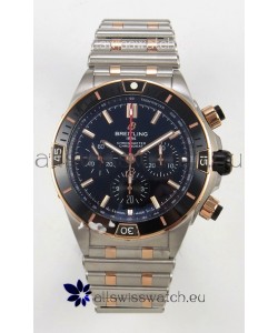 Breitling Chronomat Super Clone B01 42 Edition Swiss Two Tone Black Dial Watch 