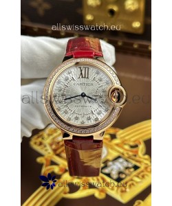 Ballon De Cartier Swiss Quartz 1:1 Mirror Quality 33MM in Rose Gold 