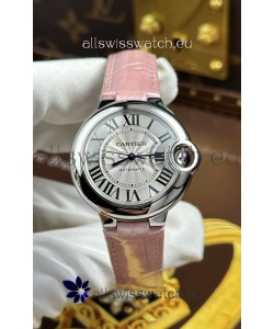 Ballon De Cartier Swiss Automatic 1:1 Mirror Quality 33MM in Pink Strap